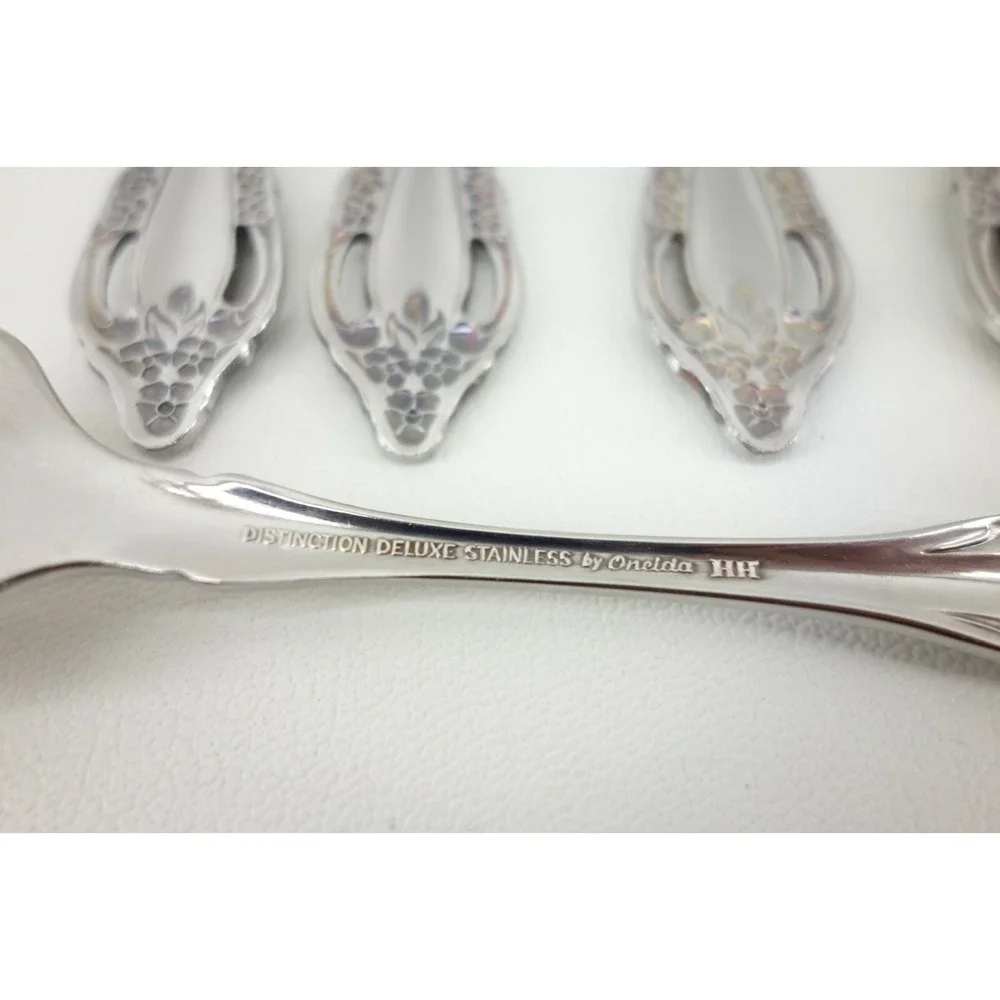 5 - Oneida Distinction Deluxe RAPHAEL Glossy Stainless‎ Flatware SALAD FORKS